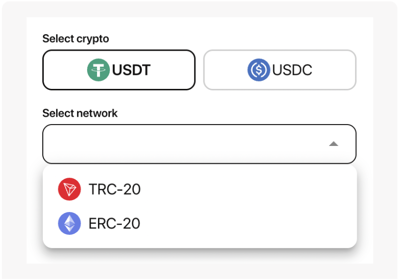 Crypto top-ups